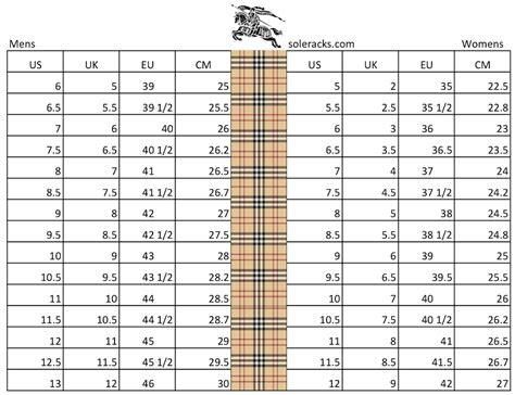 burberry shoe size chart us|burberry size chart for women.